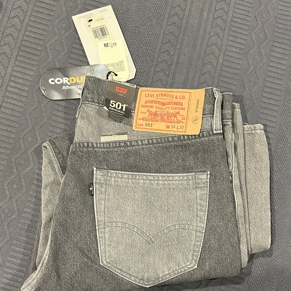 Levi's 501 Straight Fit Gray Jeans for Men